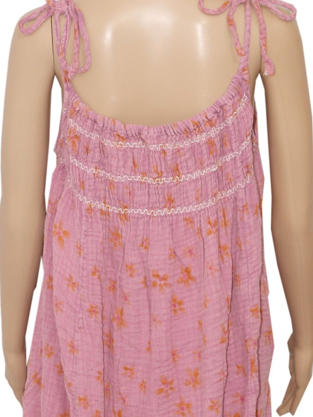 Free People Azure Maxi Dress Floral Printed Sleeveless Smocked Pink XS - Picture 7 of 10